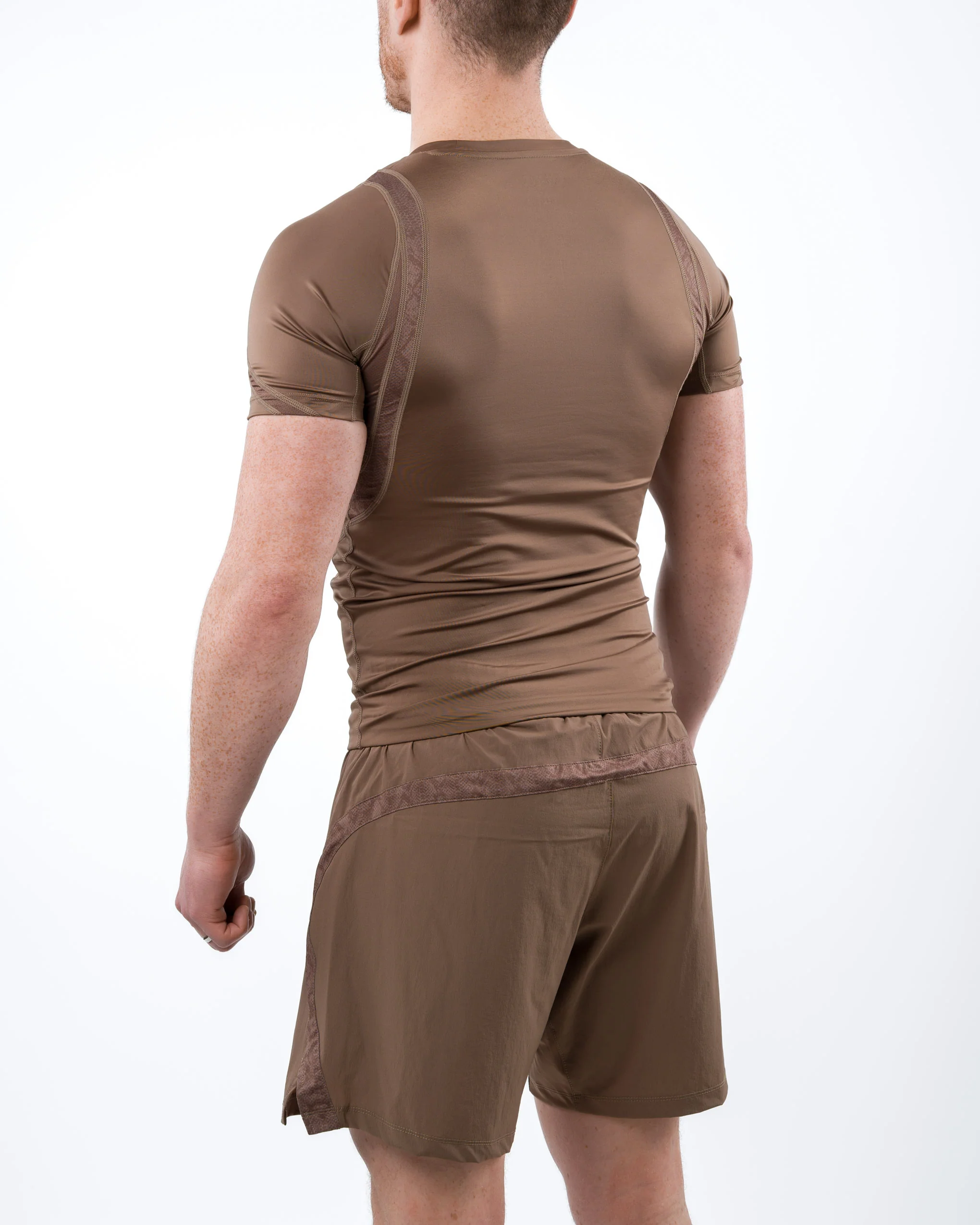 Anaconda Short Sleeve Fighter Rashguard in Brown for MMA Training - Image 3